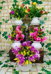 Jaymaa Collection Multicolor Wild Flower Artificial Flower  with Pot