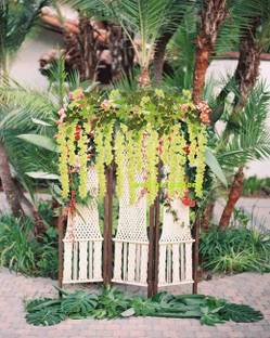 well art gallery Artificial Fake Wisteria Vine Ratta Silk Home Party Wedding Decor (6PCS Green) Green Westeria Artificial Flower