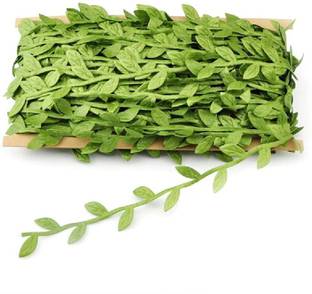 DECORANSE Green Leaves Ribbon Accessories Green Iris Artificial Flower