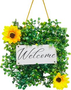 Akaar Decor Jade Welcome Door / Wall Hanging Yellow Sunflower Artificial Flower