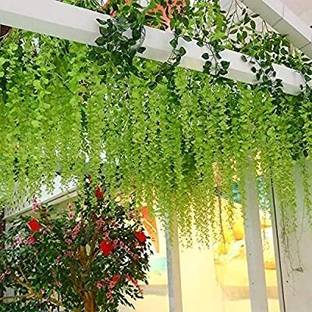 well art gallery 12 PCS Fake Flower Garland Wisteria Vine Rattan Silk Flower String Wedding Party Green Westeria Artificial Flower