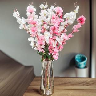 Akaar Akaar Pink & White Bunch Multicolor Cherry Blossom Artificial Flower