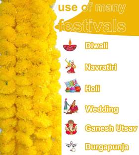 Onlinehozari Yellow Marigold Artificial Flower