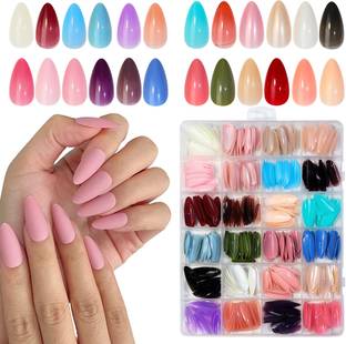 maycreate 24 Color Press on Nails Sets, False Nails Artificial Fake Nails Coffin Press Multicolor