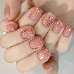 YUFUFUL firework-On Nail Set With Adhesive Tape & Nail File, Fake Nails, MIX COLOR