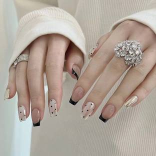Slay On Designer Abs Plastic Artificial Nails Multicolor