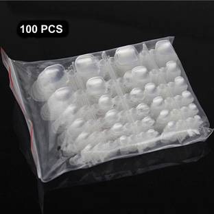 LikeUp New Clear / Transparent 100Pcs Fake Toenail Tips Set Nail Art Toe Decoration Transparent