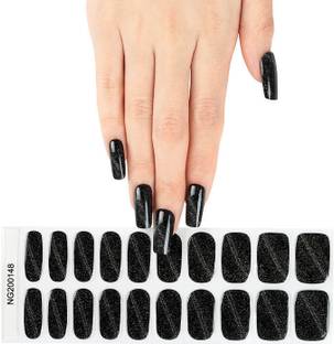 KIRA Semi-Cured Gel Nail With 1 Wooden Stick + 1 Nail File & Nail Strip (NG200148) (Black)