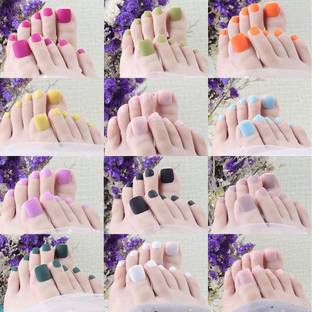 LikeUp Toe Nails Artificial Short Press On Toe Nails for Women 100 Pcs Fake Nails Clear/Transparent