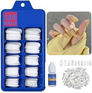 Vontam Artificial Nails 100 pcs Reusable White
