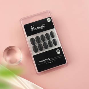 feelhigh 24 Press On Nails Tips Natural Reusable Stick on Nails A67