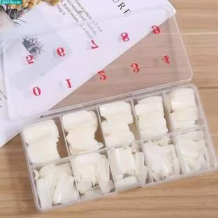 El Syco 500 Pcs False Acrylic Fingernails Full Cover French Artificial Nails WHITE