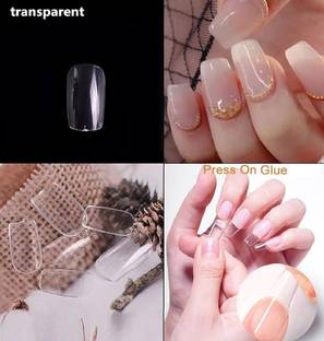 FELICECHIARA New 100pc Nail Tips Full Cover Acrylic False Nails 10 Sizes- for Nail Transparent