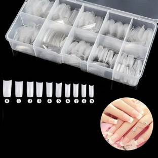 Gabbu Artificial False nail extension Ready to use No Damage nails. off white