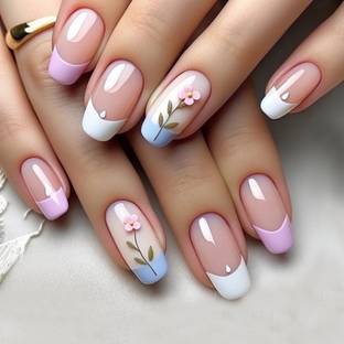 Slay On Designer Abs Plastic Artificial Nails Multicolor