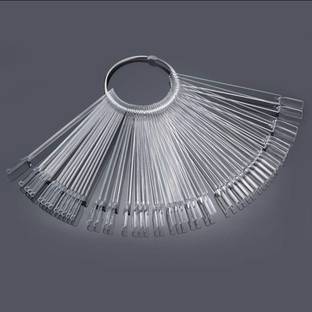NAILWIND Fan Shape Nail Art Polish Display Tips, False Nail Sample Sticks, Nail Practice Color Display,for Nail Home DIY Nail Salon Practice Tools Fan-shaped Transparent