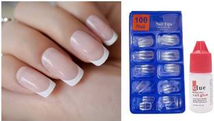 FELICECHIARA PERFECT ARTIFICIAL FAKE NAILS 100 PCS WITH FREE GLUE TRANSPARENT