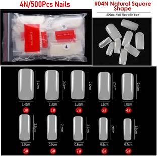 LikeUp Artificial Unbreakable Natural French Nail Tips Finger Nail Extension 500Pcs/Natural/Milky