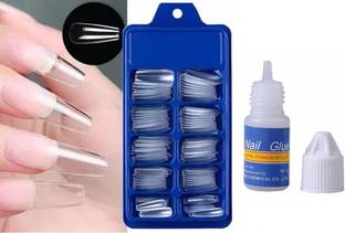 NIDEE French Long Acrylic Artificial Nails transparent