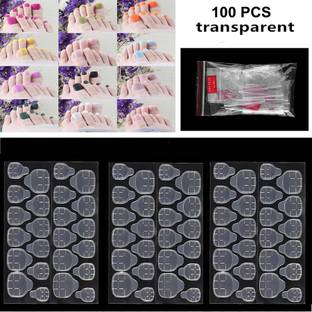 LikeUp Toe nails- 100PCS False toe Nails Artificial Clear/natural DIY False Toe Nails Clear/Transparent with 3 X 72 Pcs Tab