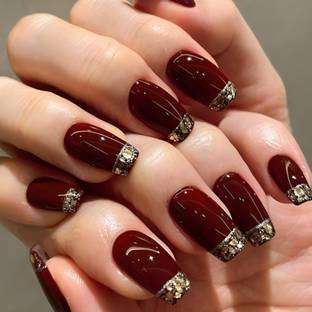 Slay On Designer Abs Plastic Artificial Nails Multicolor