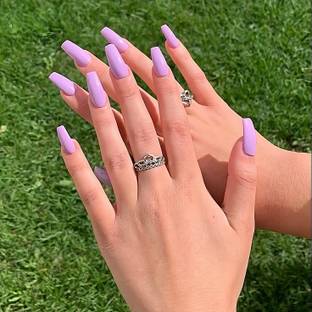 The NailzStation Artificial nails summer vacation fake nails designer press on nails with glue Multicolor