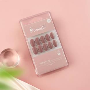 feelhigh 24 Press On Nails Tips Natural Reusable Stick on Nails A56