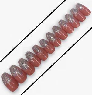 FWS Fashionworldshop Glossy Nude Glitter Ombre Shape Coffin ST269 Nude