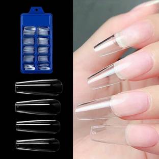 NADJA Transparent Artificial Nail Set of 100 with Nail Glue Transparent
