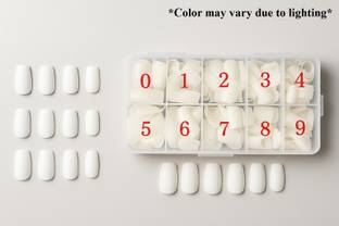 SKINPLUS Nail Tips,500pcs Acrylic False Nails Long Square Fake Nail Tips, 10 Sizes White