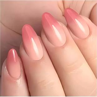 FWS Fashionworldshop Glossy Nude Ombre Shape Long Oval Nude