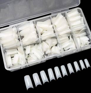 WOONGMI Artificial Off White 100 Pieces Reusable Fake Nail Tips With Good Nails Off White