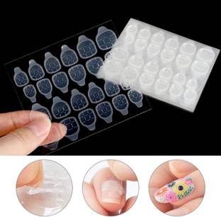 Sweetpea Set of 2 Sticky False Nai Art Extension Double Sided Sticky False CLEAR WHITE