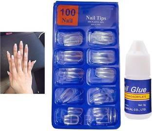 JANOST 100Pcs Nail Set | Lightweight, Long-lasting, Easy To Use, Apply & Remove Transparent