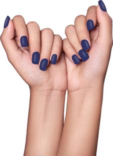 Renee Stick On Nails - MTN 02 - 24 Reusable Artificial Fake Nail Set, Quick Fix Use Blue