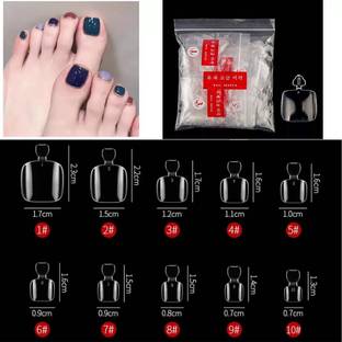 LikeUp 500 PCS False Nails Artificial Clear DIY False Toe Nails Fake Nails for Nail Art Transparent