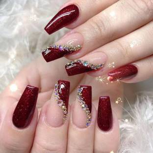 Shhagan Studded Designer Acrylic Fake Artificial Press on Nails art glue sticker kit 528 Multicolor