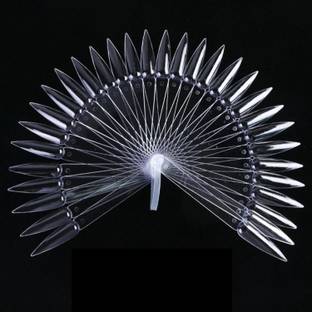 Cosluxe Nail Art 50 Pcs False Nail Tips Manicure Nail Art Practice Nail Display Tools Natural Stiletto Shaped