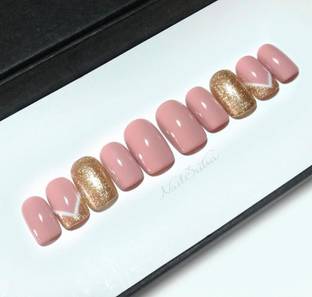 AMOK STORE UV treated hand made nail extension kit reusable fake nail with glue pink