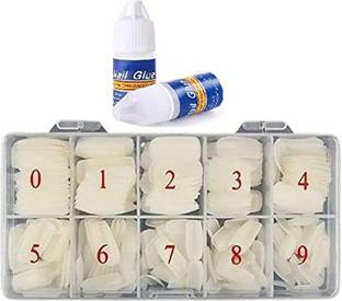 Scheibe 500 pcs High Quality White Nails and 2 pcs Nail Glue combo White