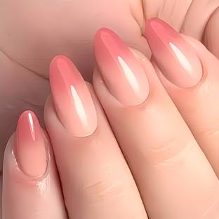 Shhagan Designer High Quality Press on nails-b13 Light Pink and Dark Pink (Ombré effect)