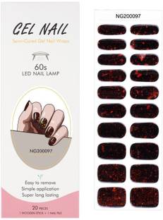 KIRA Semi-Cured Gel Nail With 1 Wooden Stick + 1 Nail File & Nail Strip (NG200097) (Multicolor)