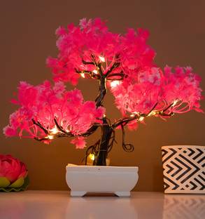 DODECROO LED Artificial Tree For Home And Decor | Potted Fake Plants, Best Gift Item Bonsai Artificial Plant  with Pot
