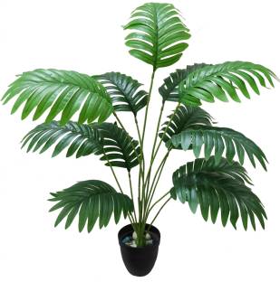 BAARIG 12 Leaves Areca Palm Indoor Plant for Home/Shop/Office Decor/Gifting Artificial Plant  with Pot