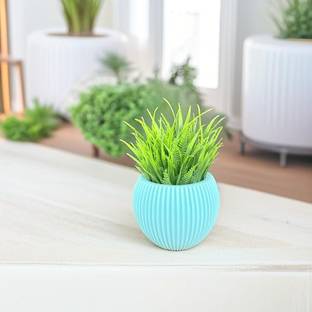 Akaar Akaar 1 Ava Pot in Blue with Artificial Fern Artificial Plant  with Pot