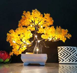 DIYANK Artificial Bonsoi Tree with Sparrow for Living Room Decor with LED Light Bonsai Wild Artificial Plant  with Pot