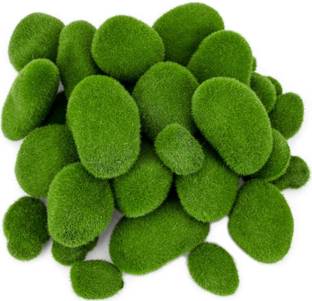 Nasmodo Moss ball artificial grass ball Decorative Rocks Grass Ball for Home Decorations Green Foam Moss Ball for Fairy Gardens and Crafting (4 pcs). Artificial Plant
