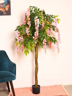 ARICKDECOR Artificial Wisteria Flowers Plants with Pot for (180 cm TallPink) Bonsai Wild Artificial Plant  with Pot