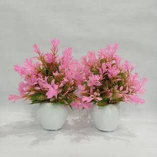 Decogreen 2,P MTP PINK APPLE, Cherry plants H, Office Living Room Interior Design Garden Bonsai Artificial Plant  with Pot