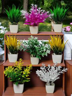 oms Artificial small Plant with pot for home decoration Wild Artificial Plant  with Pot